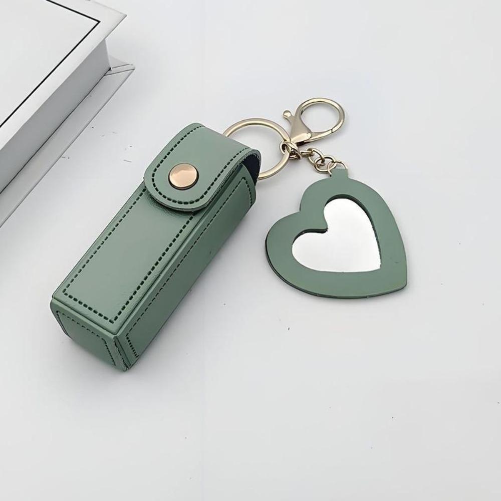 Mini Makeup Bag with Small Mirror, Portable Lipstick Case, Cute Keychain Pendant, Travel Cosmetic Pouch for Girls On-the-Go