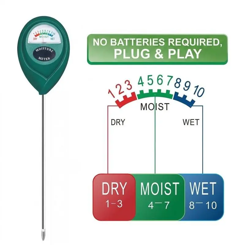 6.7 in Probe Soil Moisture Meter - Accurate, Fast-Reading Rootzone Tester, No Battery Needed, Great Size & Portable Plant Care Tool for Indoor/Outdoor Vegetable Gardens, Potted Plants