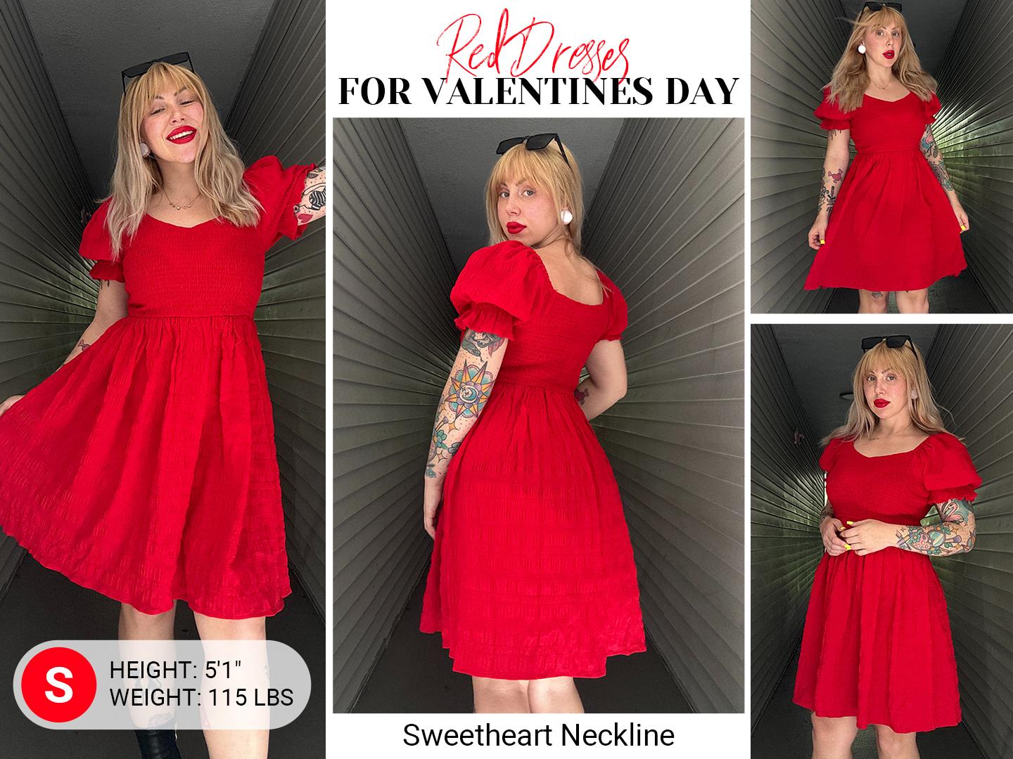 Holipick Womens Summer Dress - Smocked Sweetheart Neckline Puff Sleeve Flowy A-Line Short Cute Casual Spring Dresses for Teen 2026