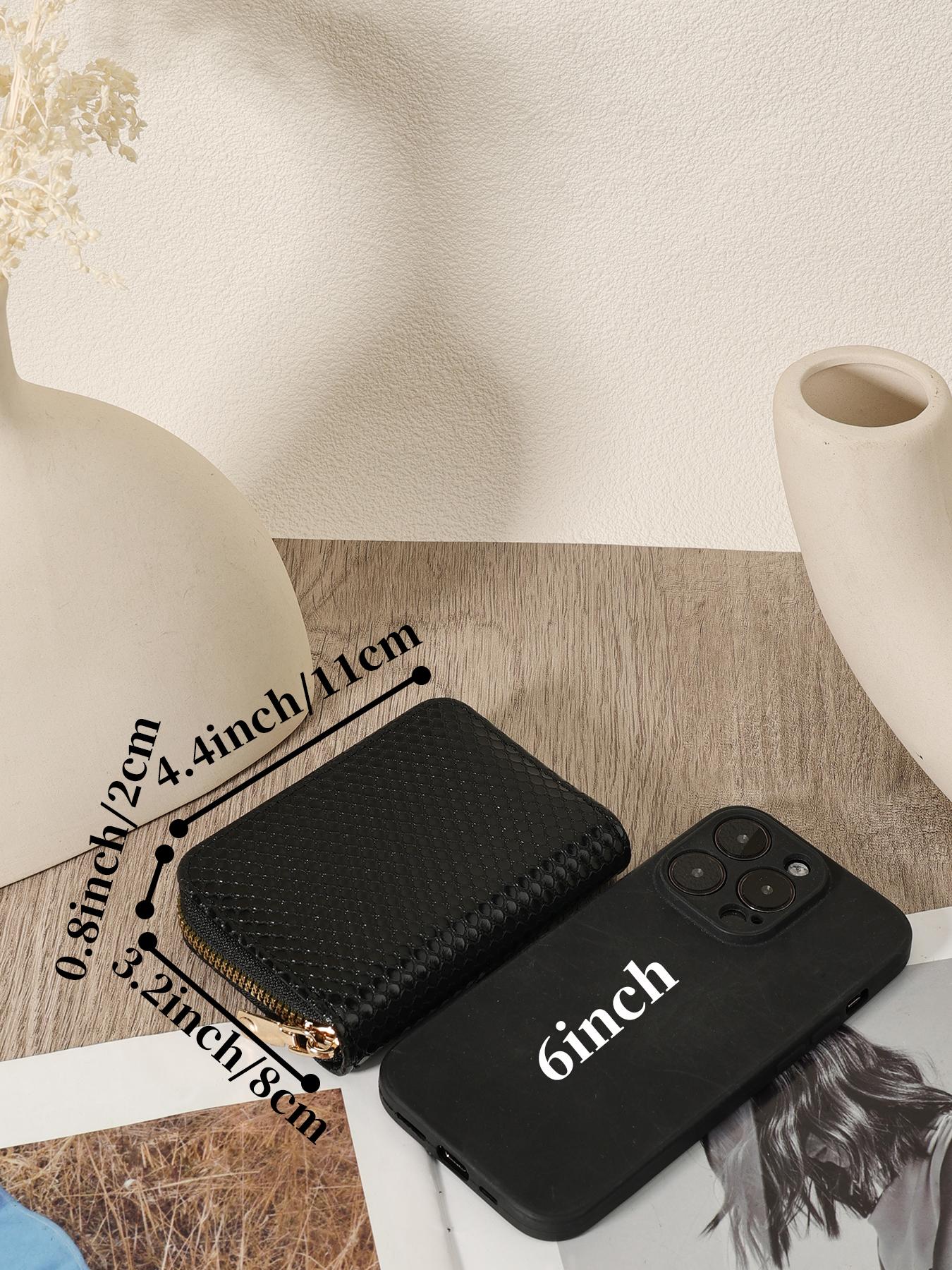 Fashionable Snakeskin Print Short Wallet, Casual Versatile Zipper Card Holder, Simple and Casual Multi Slot Wallet for Women & Girls