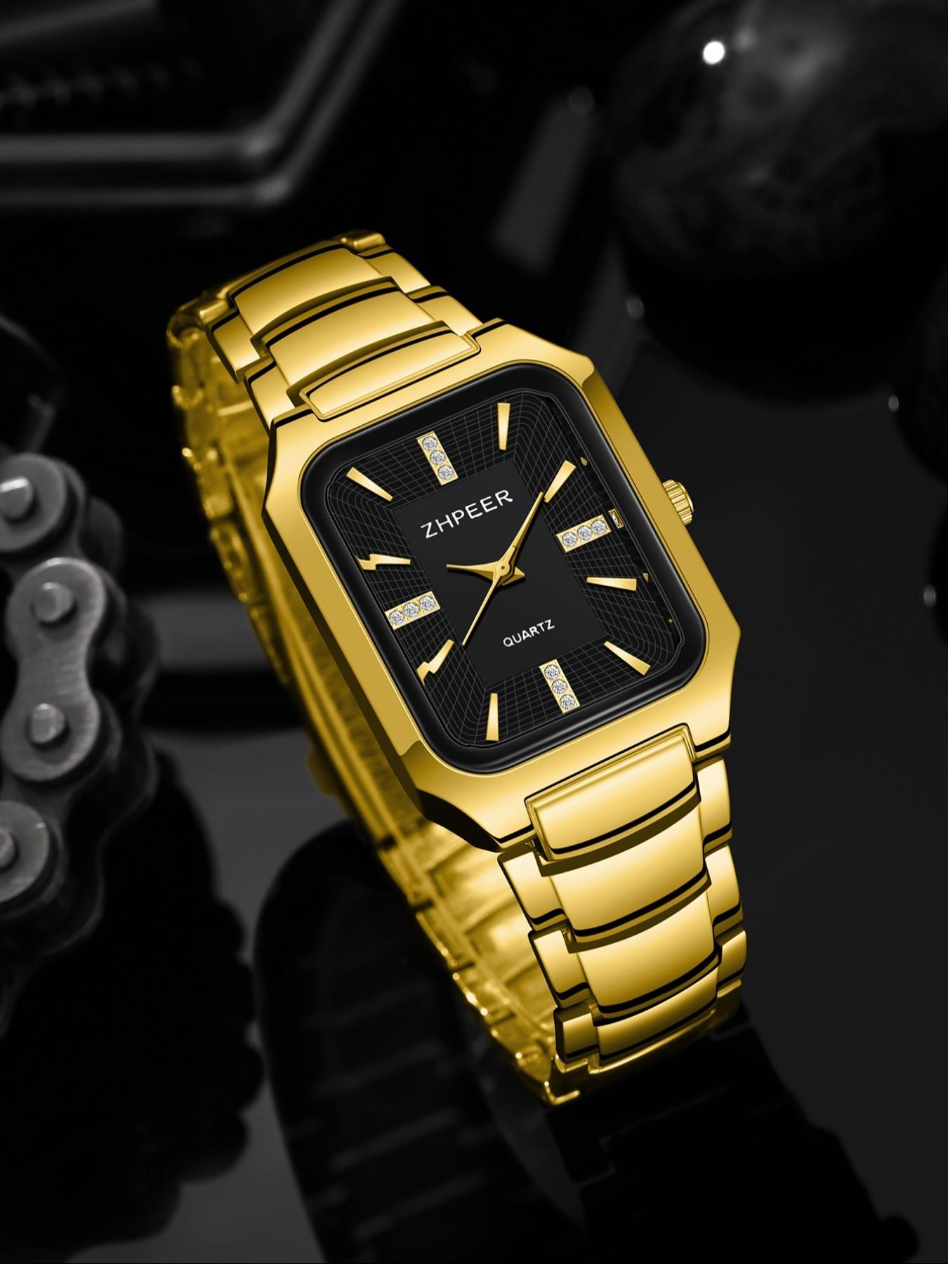 4pcs Luxury Couple Watches Set, Includes Wallet, Perfect Gift for Him, Valentine's Day, Christmas, Thanksgiving, Back-To-School Season