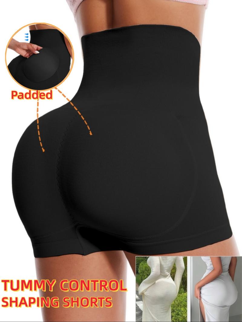 Women Butt Lifting Padded Seamless Shapewear Shorts, Hiigh-Waist Tummy Control Pants, Comfortable Tight Fitness Pants With Removable Sponge Pad,Anti-Sagging Briefs,Butt Booster, Bottom Lifting Panties, Stretch Underpants, Sexy Buttock Enhancer