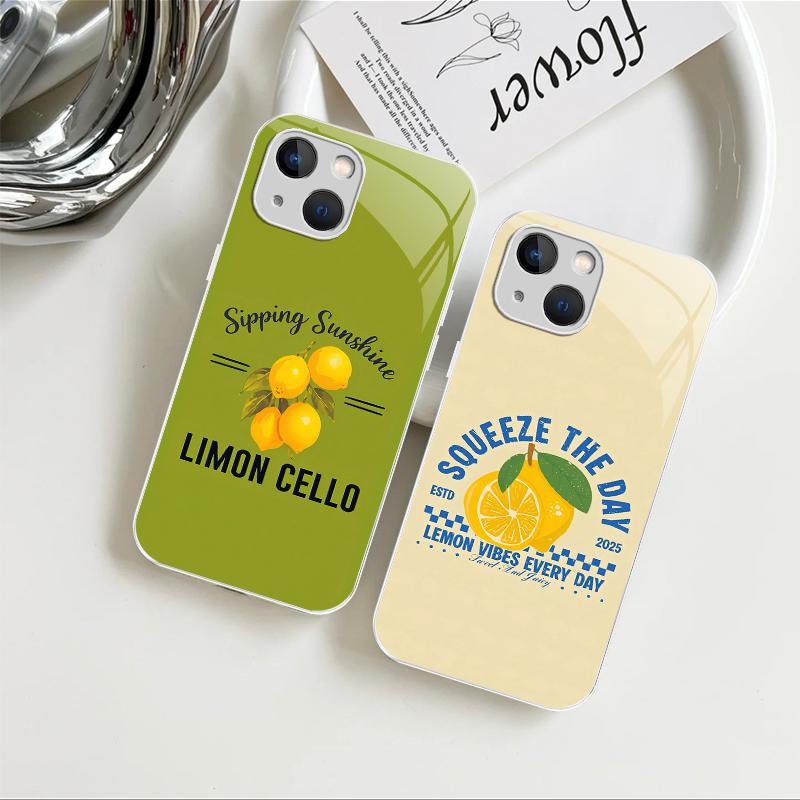 European summer vibes “Ciao Bella” lemon case for iPhone 13, tomato girl aesthetic cover, TikTok viral
