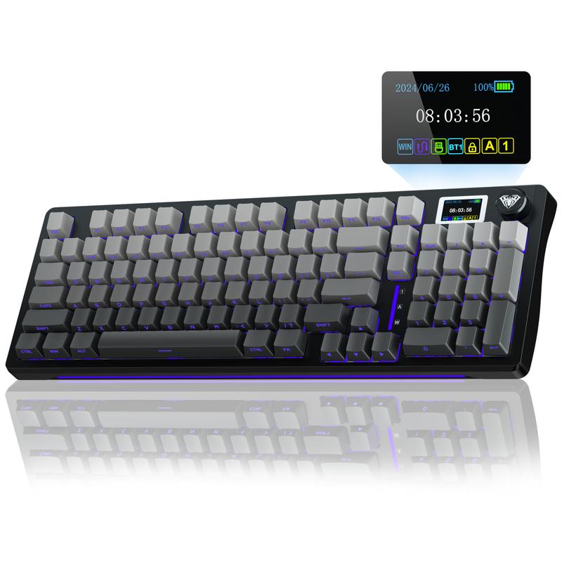 AULA S98 Pro Wireless Mechanical Keyboard with Screen & Knob,2.4GHz/USB-C/BT5.0 Gasket Hot Swappable Creamy Keyboard,Pre-lubed Linear Switches,Side Printed PBT Keycaps,RGB Backlit Gaming Keyboard TikTokShopfalldealsforyou