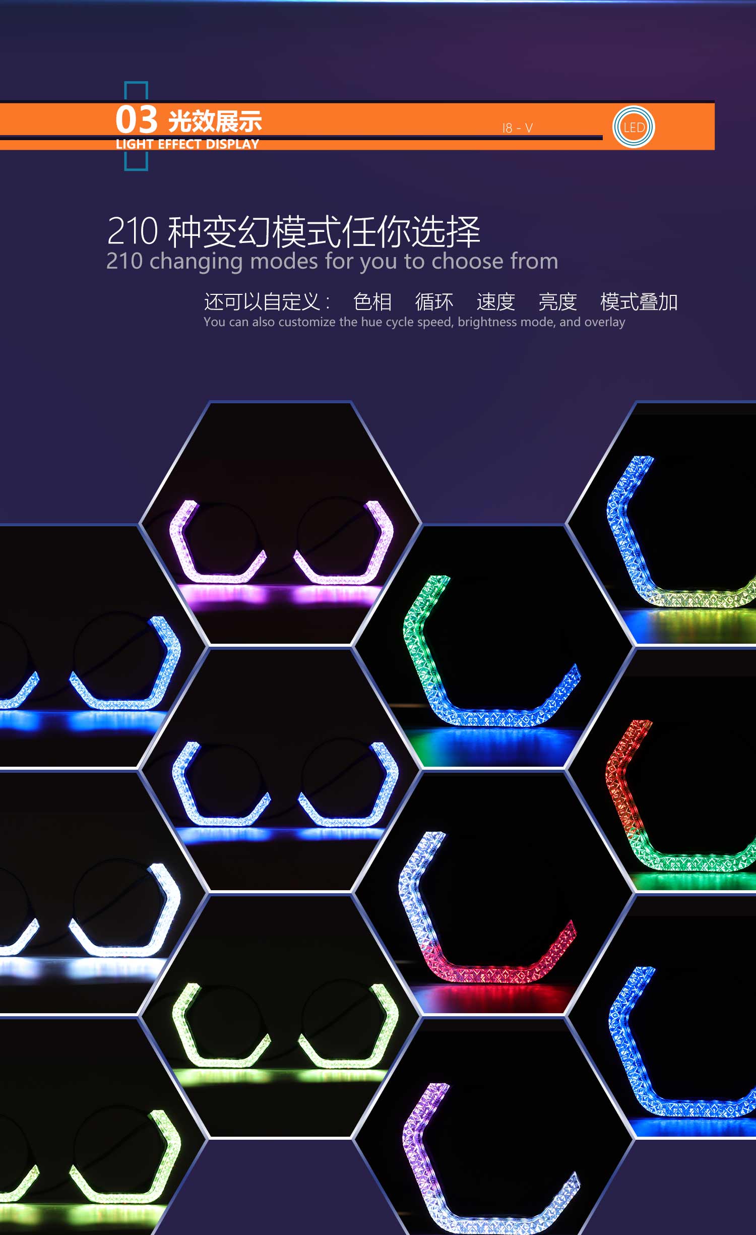 2.5" 3" 5D RGB LED Angel Eyes Halo Rings Light Rectangular DRL Covers With Turn Signal Light App Control For Car Moto Headlight