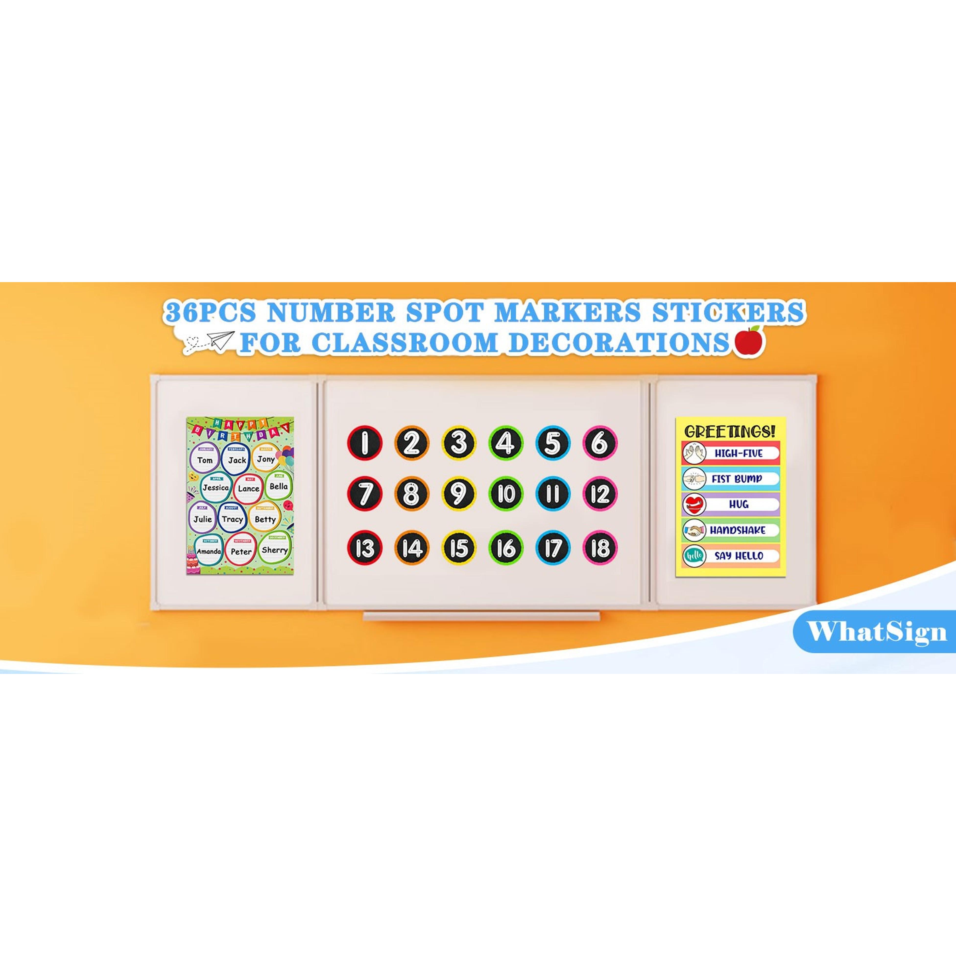 Line Up Spots for Classroom Floor Number Stickers Vinyl Decals 36 Pcs