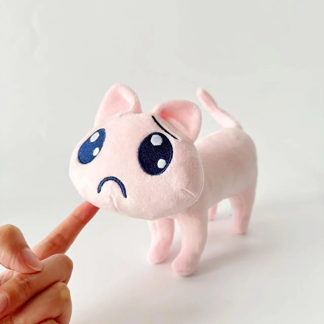NEEDY GIRL P Cat Angel Sauce Pink Rain Doll Stuffed Toy, Cuddly Stuffed Animal for Anime Fans, Japanese Cute Exaggerated Emoji Plush Toy, Stuffed Animals