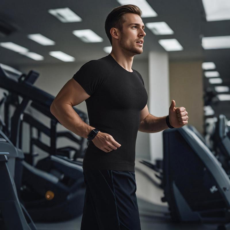 Nebility Men's Compression Shirts Cool Dry Short Sleeve Baselayer Athletic Workout T Shirts Activewear Fitness Rash Guard Clothing