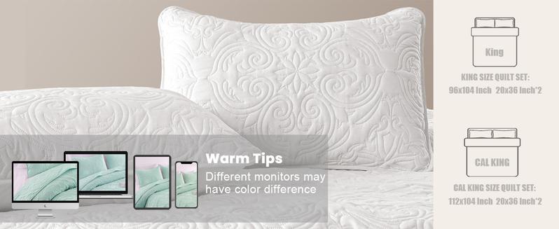 Exclusivo Mezcla Quilt Bedding Set, Lightweight Vintage  Quilts with Pillow Sham, Soft Bedspreads Coverlets for All Seasons