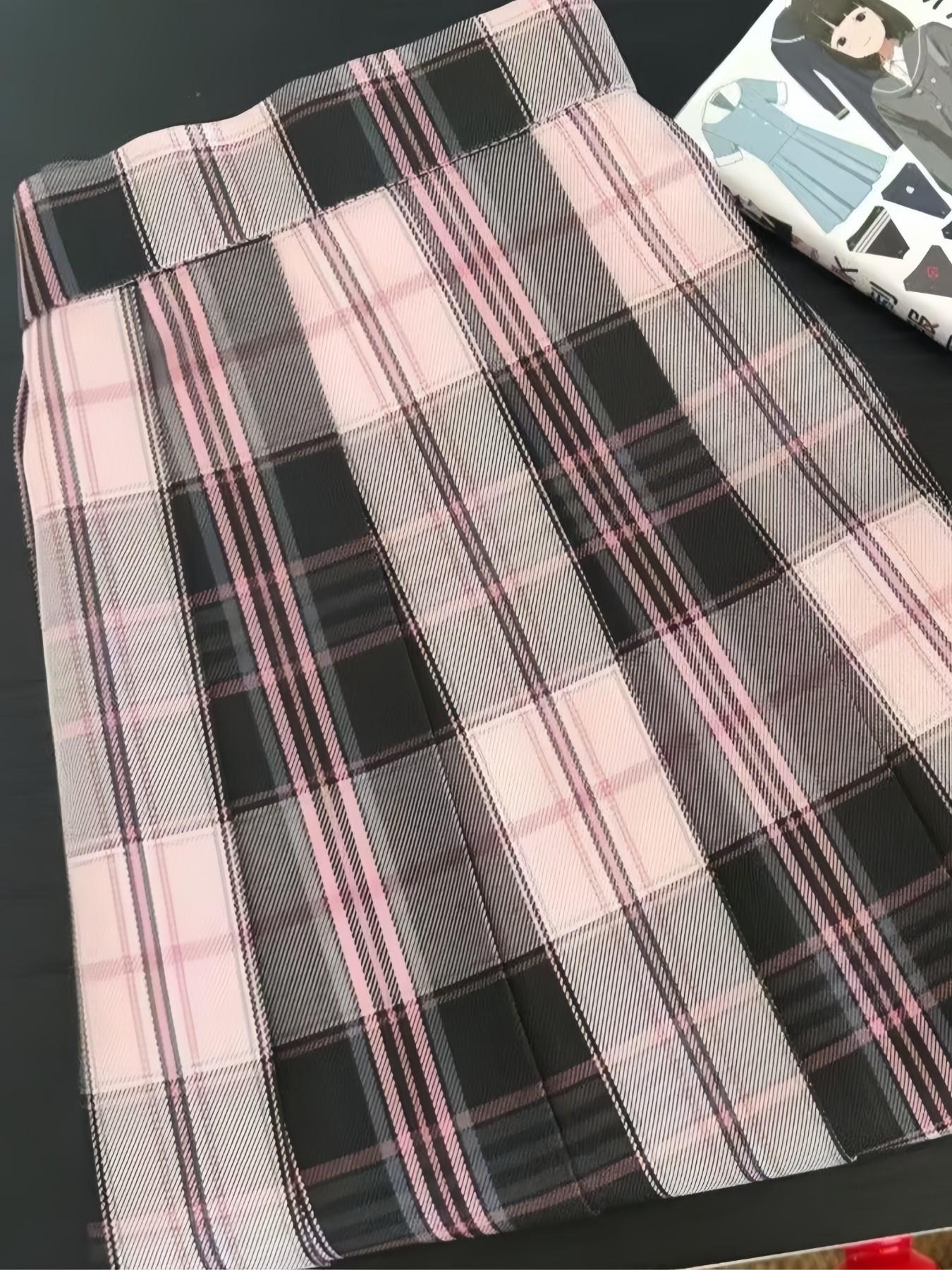 Campus Jk Uniform Set, Long Sleeve Shirt, Plaid Skirt, Bow Accessory, Preppy Style, All Seasons, Student Role Play