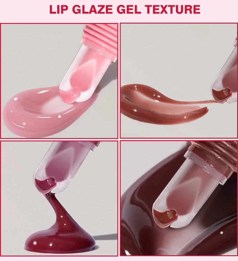 Valentine's Day Lip Gloss Set, 6pcs Box Colorful Moisturizing Lip Gel, Long-Lasting Hydration, Unique Gift for Women, Mother's Day & Christmas