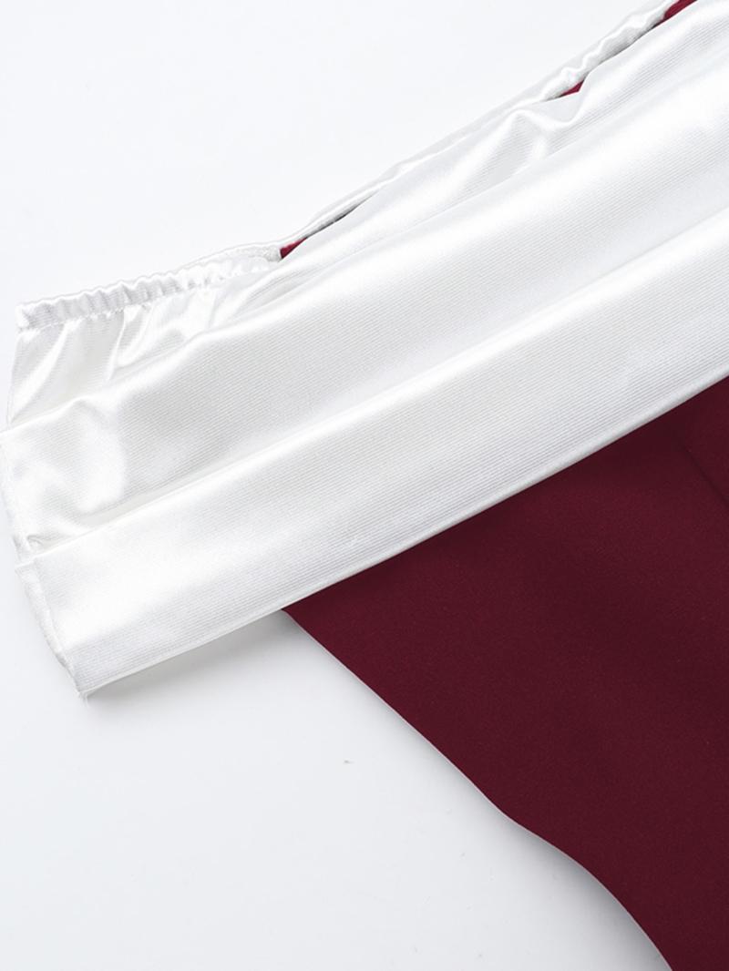 One Shoulder Colorblock Party Dress, Backless Slim-Fitting Short Dress, Elegant Christmas & Holiday Wear, Fall & Winter Fashion Womenswear