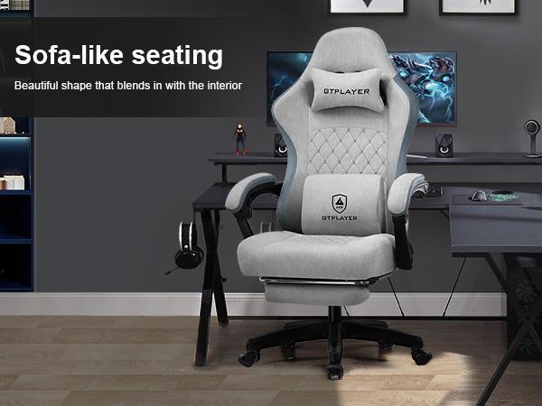 【Year-End Sale】 GTPLAYER gaming chair. It's an office chair made of high - tech fabric. It's got a pocket spring seat, adjustable armrests and a footrest. It's a high - back ergonomic chair with an adjustable, comfy and modern style!
