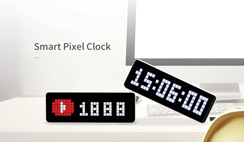 ULANZI TC001 Smart Pixel Clock - Social Media Counter - Digital Alarm Clock with Weather - Awtrix Simulator - Retro Pixel Art Scoreboard Pomodoro Clock Bedside Gaming Room & Office Decor, White