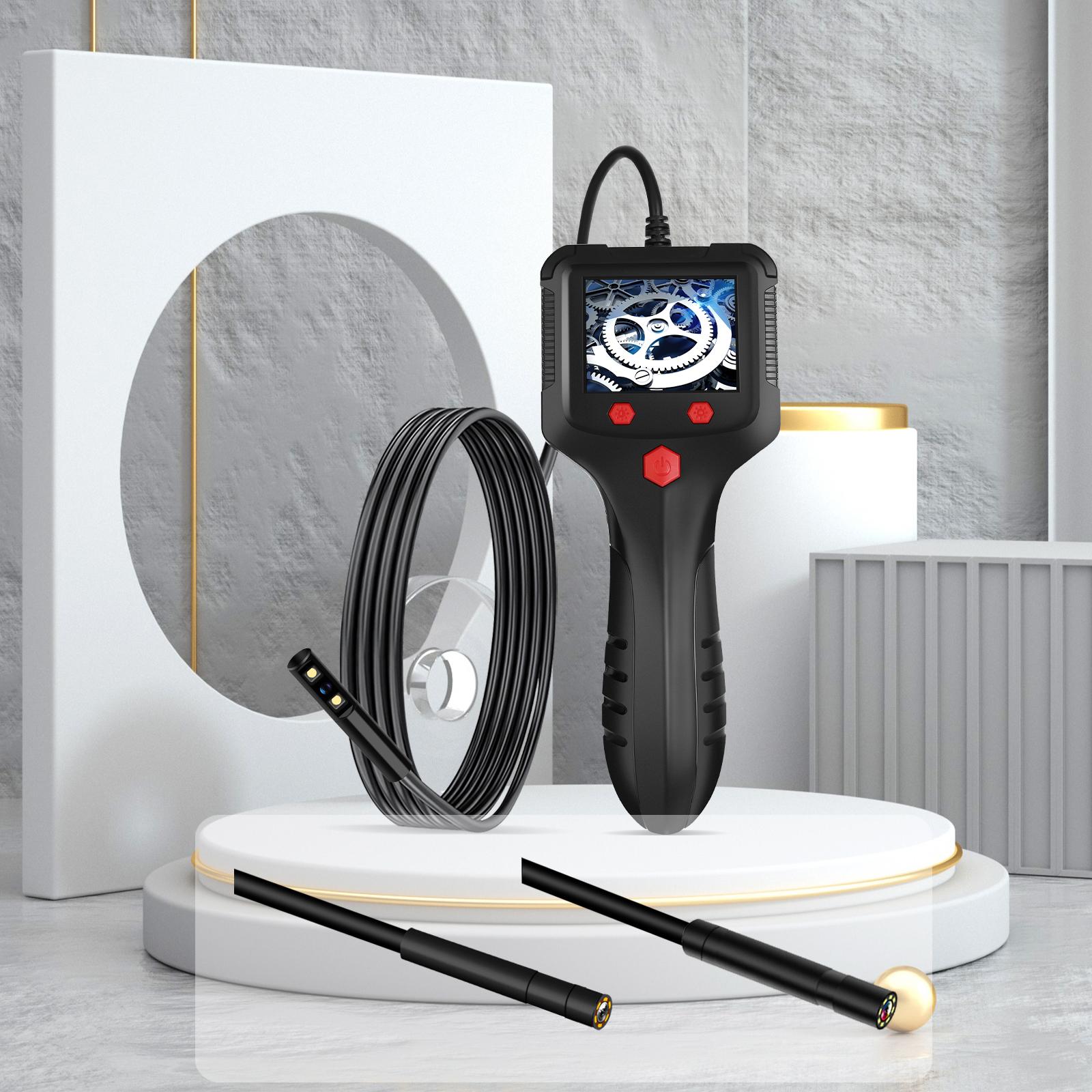 Borescope Triple Lens Sewer Inspection Camera with 32.8ft Semi-rigid Cable, 1080P HD Endoscope Camera with Light, IPS Screen Industrial Endoscope, IP67 Drain Camera Snake