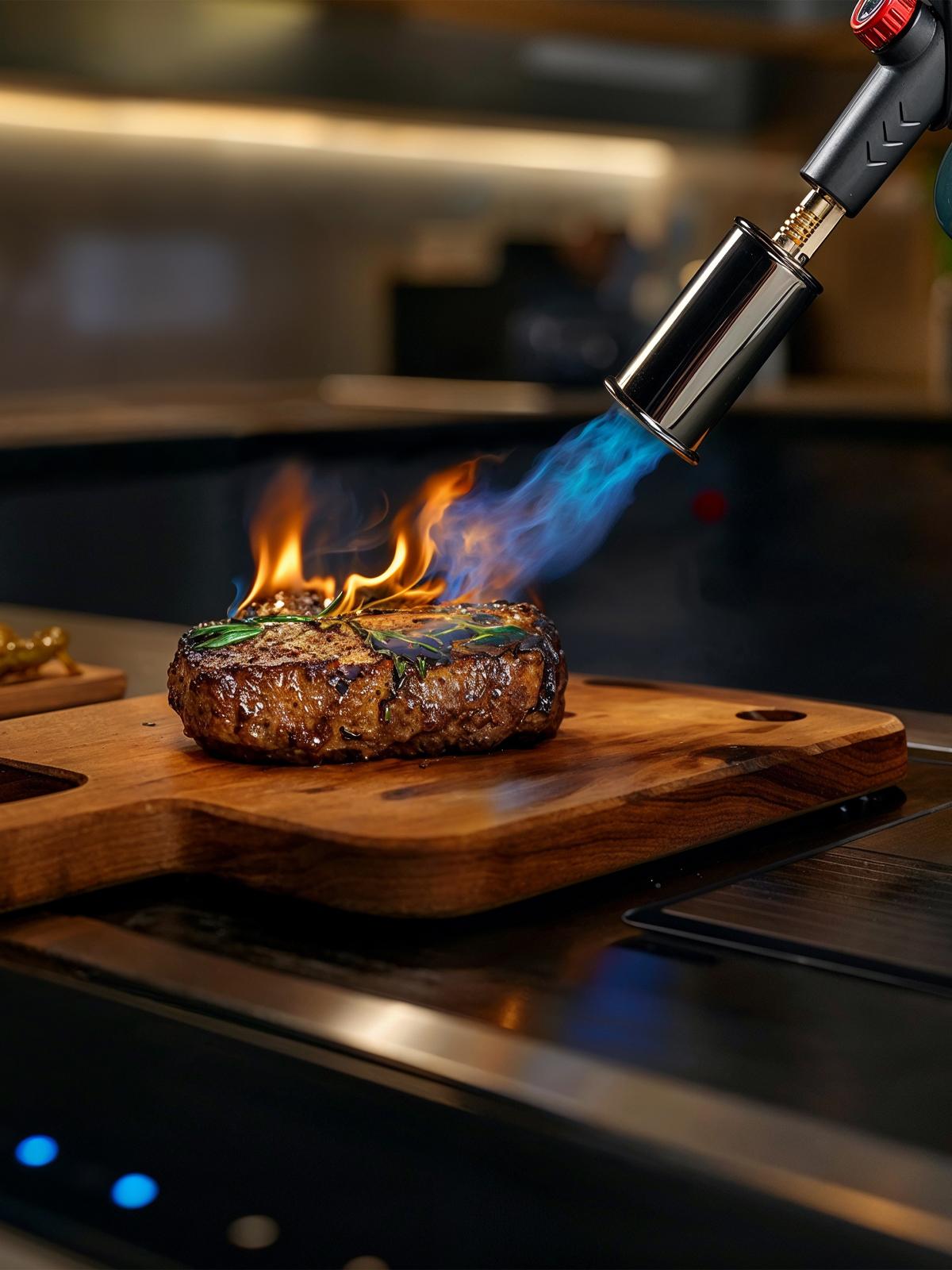 ThermoMaven Propane Torch for Kitchen Cooking, Flamethrower-Style Torch Lighter with Unlimited Adjustable Flame, for Outdoor and Party, Charcoal Starter (Propane Tank Not Supplied), Black Friday and Christmas Gift