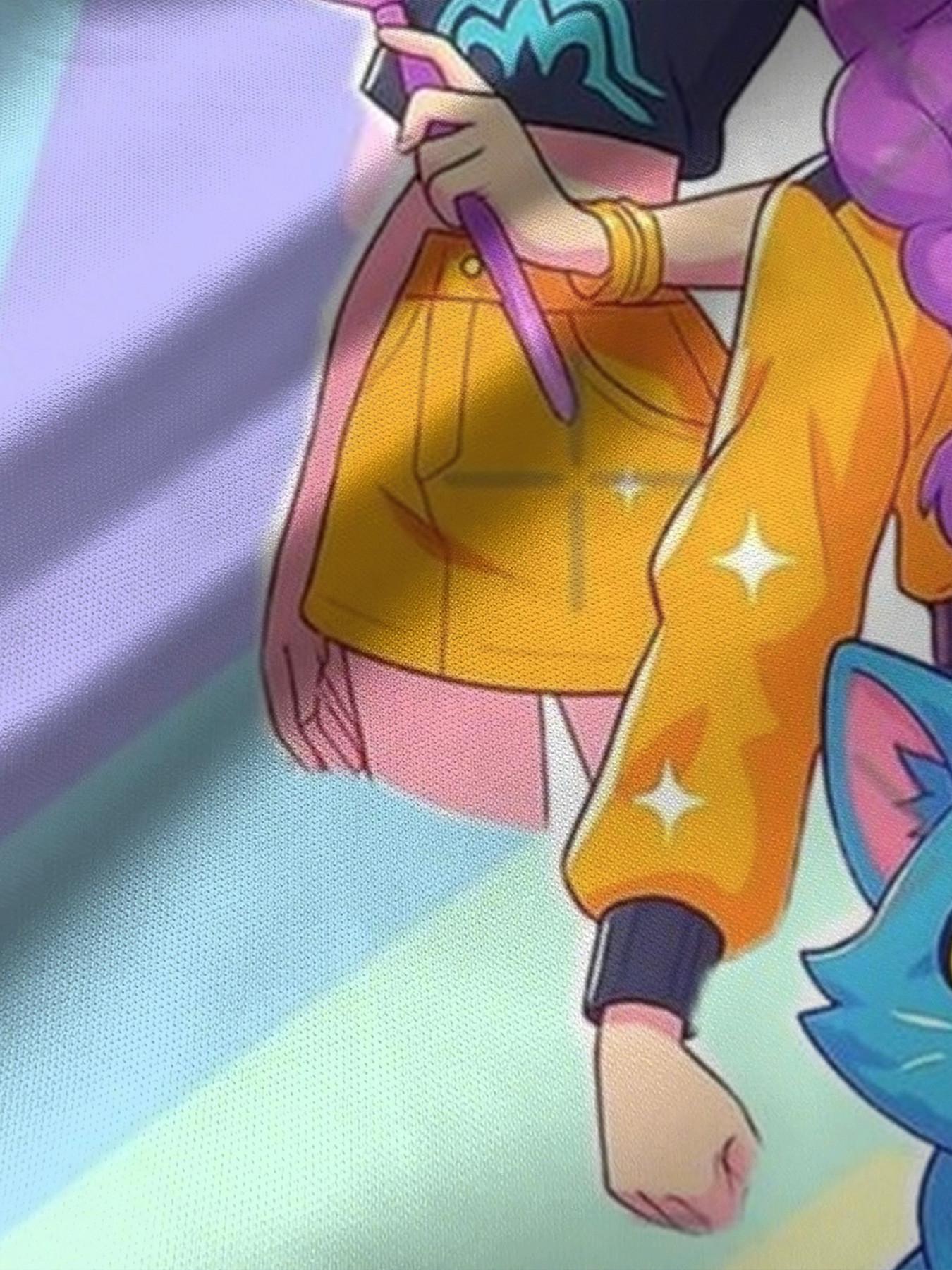 Girls' 3D Kpop Dress, Macaron Color Star Cloud Print A-Line Skirt, Perfect for Parties, Festive Gifts, Birthday Presents