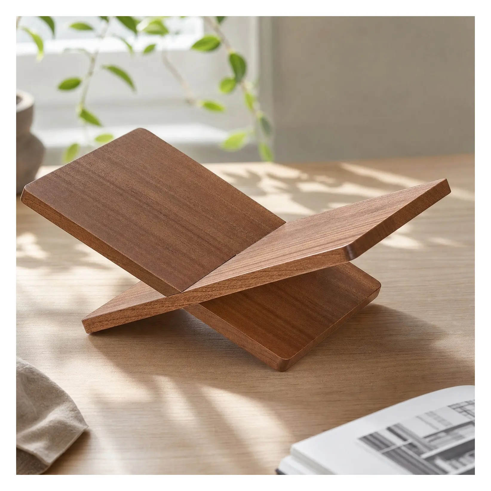 Extra Large Solid Wood Book Stand 16" x 9.5" x 6" | Open Book Display Holder for Coffee Table Books, Cookbooks, Bibles & MagazinesGift