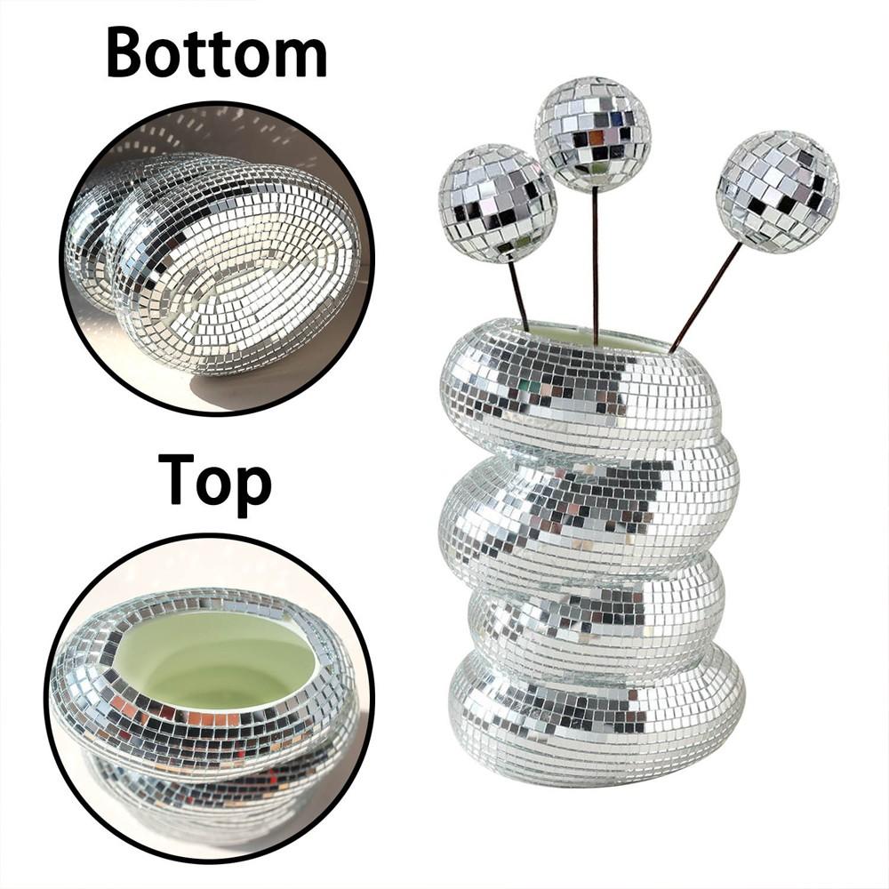 Silver Color Spiral Vase, Disco Style Decorative Vase for Flowers, Elegant Centerpiece for Home/kitchen Decoration, Stylish Floral Accessory