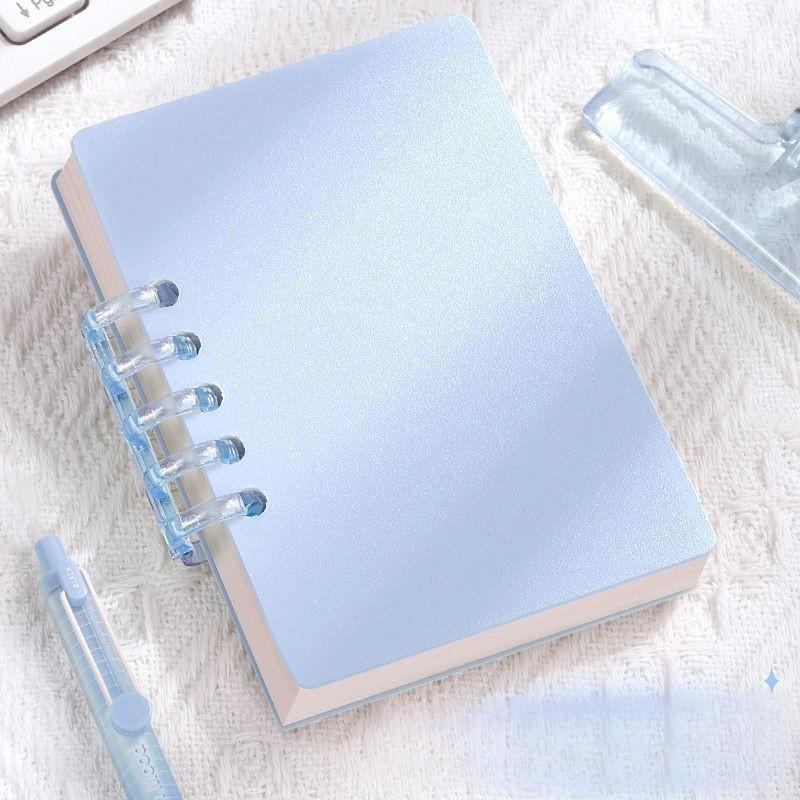 A7 Morandi Solid Color Notebook, 80 Sheets Per Book, Detachable Ring Binder, Replaceable Pages, Compact Pocket Size, Ideal for Notes and Plans