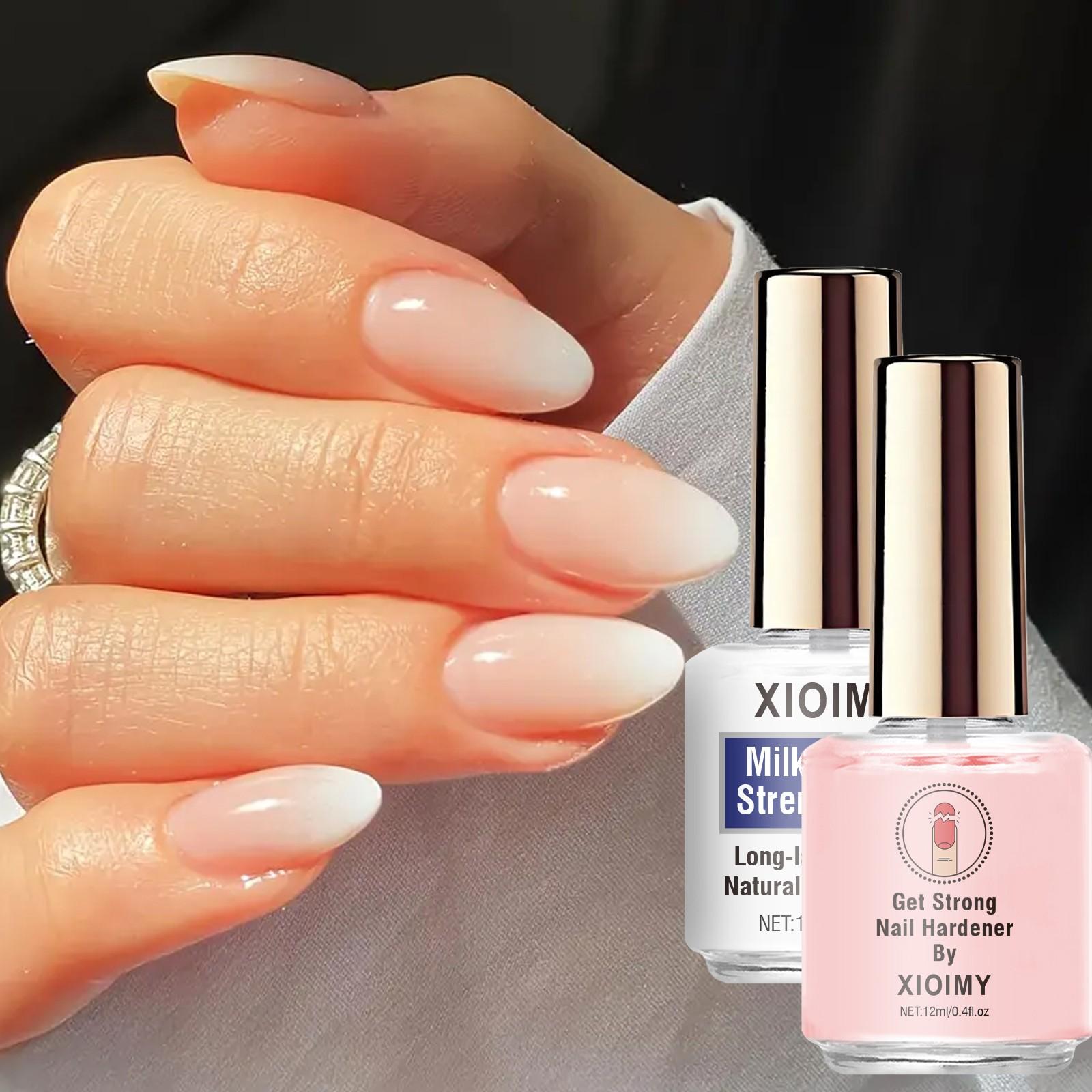 Natural & Milk Nail Strengthening Set, Decorative Natural Nails, Nutritious Healthy Nails, Long Lasting Shine, Thin Soft Brittle Nails