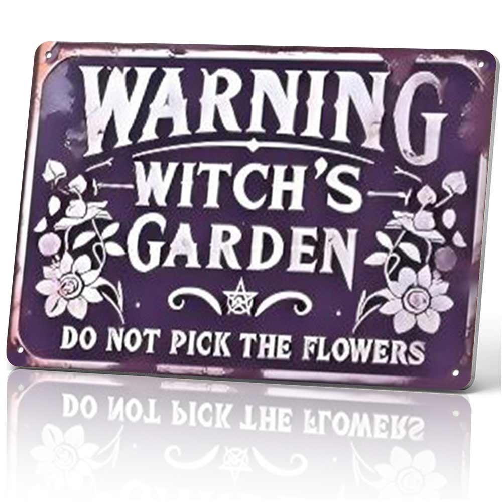 Warning Witch's Garden Do Not Pick The Flowers Metal Sign 12x8 In Aluminum, Vintage Gothic Garden Tin Sign for Yard, Patio, Halloween Decor, Retro Witchy Wall Art, 12x8 Inch Aluminum Plaque Warning Witch's Garden Do Not Pick The Flowers Metal Sign 12x8 In Aluminum, Vintage Gothic Garden Tin Sign for Yard, Patio, Halloween Decor, Retro Witchy Wall Art, 12x8 Inch Aluminum Plaque