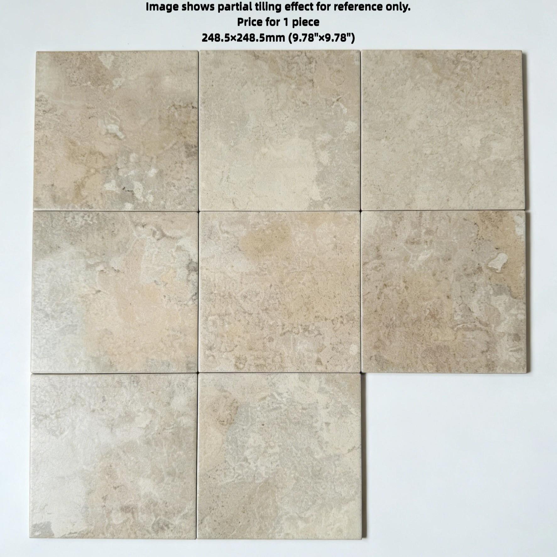 French Vintage Castle Style Thick Full Porcelain Tile, Wall & Floor Use, Non-Slip Easy Clean, 2 Sizes Available for Living Room Kitchen Bathroom