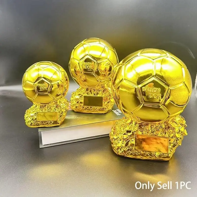 Gold Ballon D'or Trophy Model, Synthetic Resin Soccer Award, Best Player Mvp Collectible, Football Fan Memorabilia