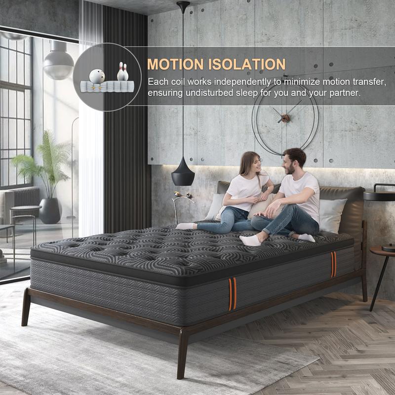 9 /12/14 Inch Gel Memory Foam Mattress Twin Full Queen King Bed Hybrid Spring Mattress  In A Box ，Medium Firm for Motion Isolation, Edge Support