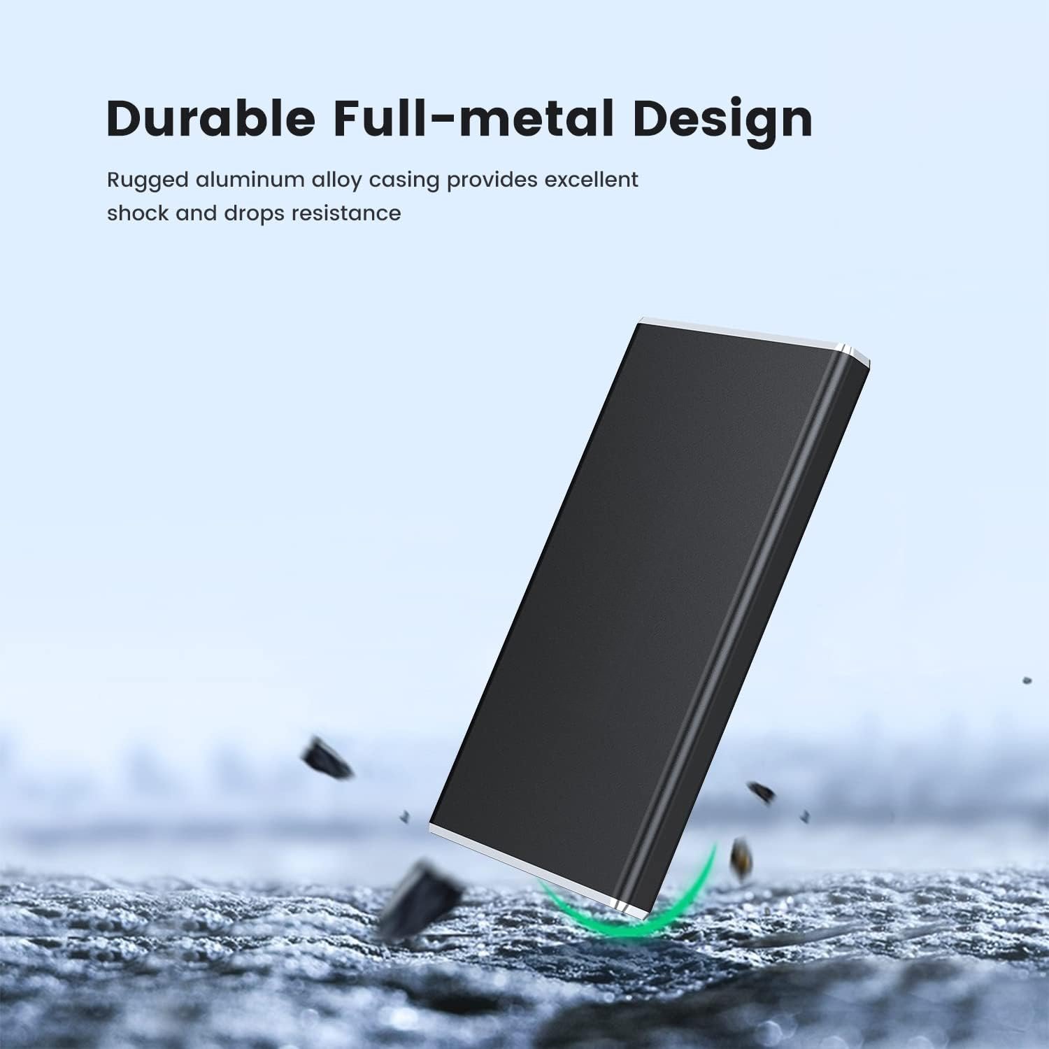 500GB Portable External SSD, USB 3.1 Gen2 450MB/s Data Transfer, Metal USB C Mini Portable External Solid State Drive for PC, Laptop, Phones and 500GB Portable External SSD, USB 3.1 Gen2 450MB/s Data Transfer, Metal USB C Mini Portable External Solid State Drive for PC, Laptop, Phones and