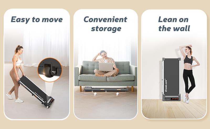 Walking Pad, Under Desk Treadmill for Home Office, 2 in 1 Portable Walking Treadmill with Remote Control, Walking Jogging Machine in LED Display