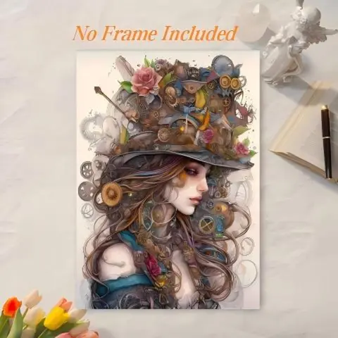 Steampunk Girl Pattern DIY Diamond Arts Colorful Painting Kit without Frame, DIY 5D Diamond Arts Colorful Painting Kit, Wall Art Decor for Home, Diy Craft Supplies