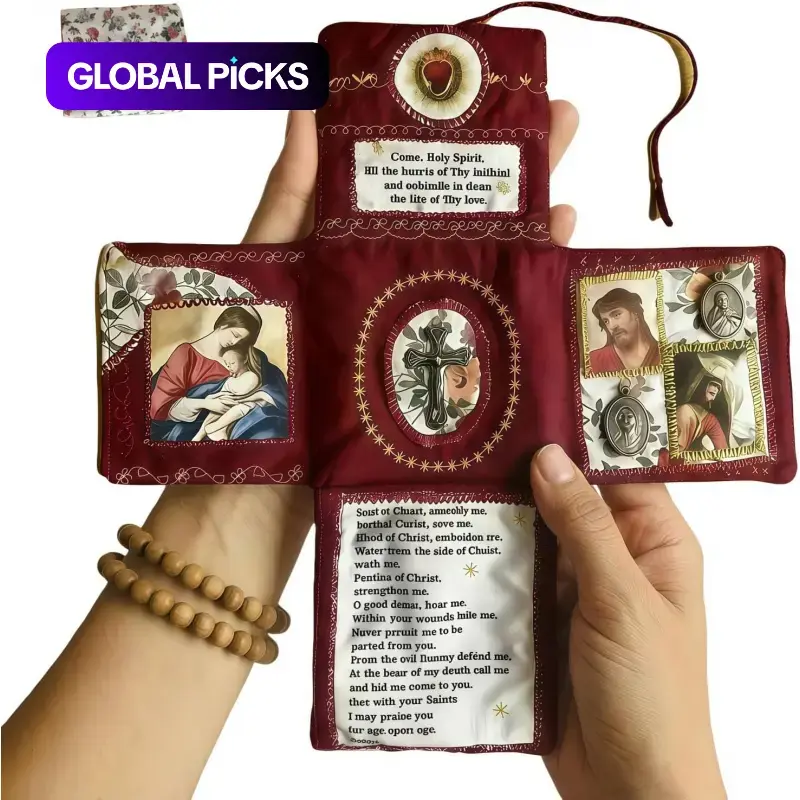 Handmade Catholic prayer pocket statue, handcrafted pocket prayer device, faith edition, Catholic travel prayer kit with cross, prayer cloth with cross included, Religious decorations #GLOBAL PICKS