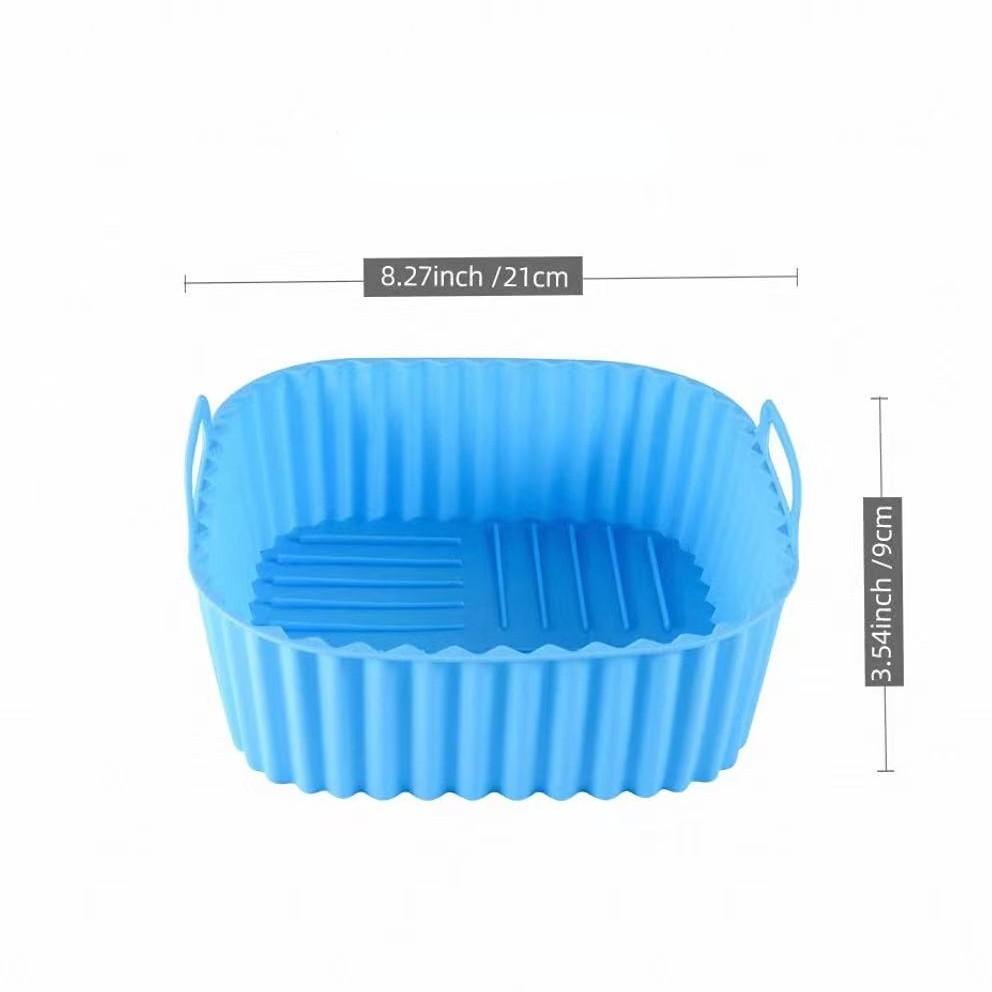 Reusable Silicone Air Fryer Mat, 21cm Square, Fits 4-7 Quart Air Fryers, Microwave Safe, Easy Clean, Non-Stick, Healthy Cooking