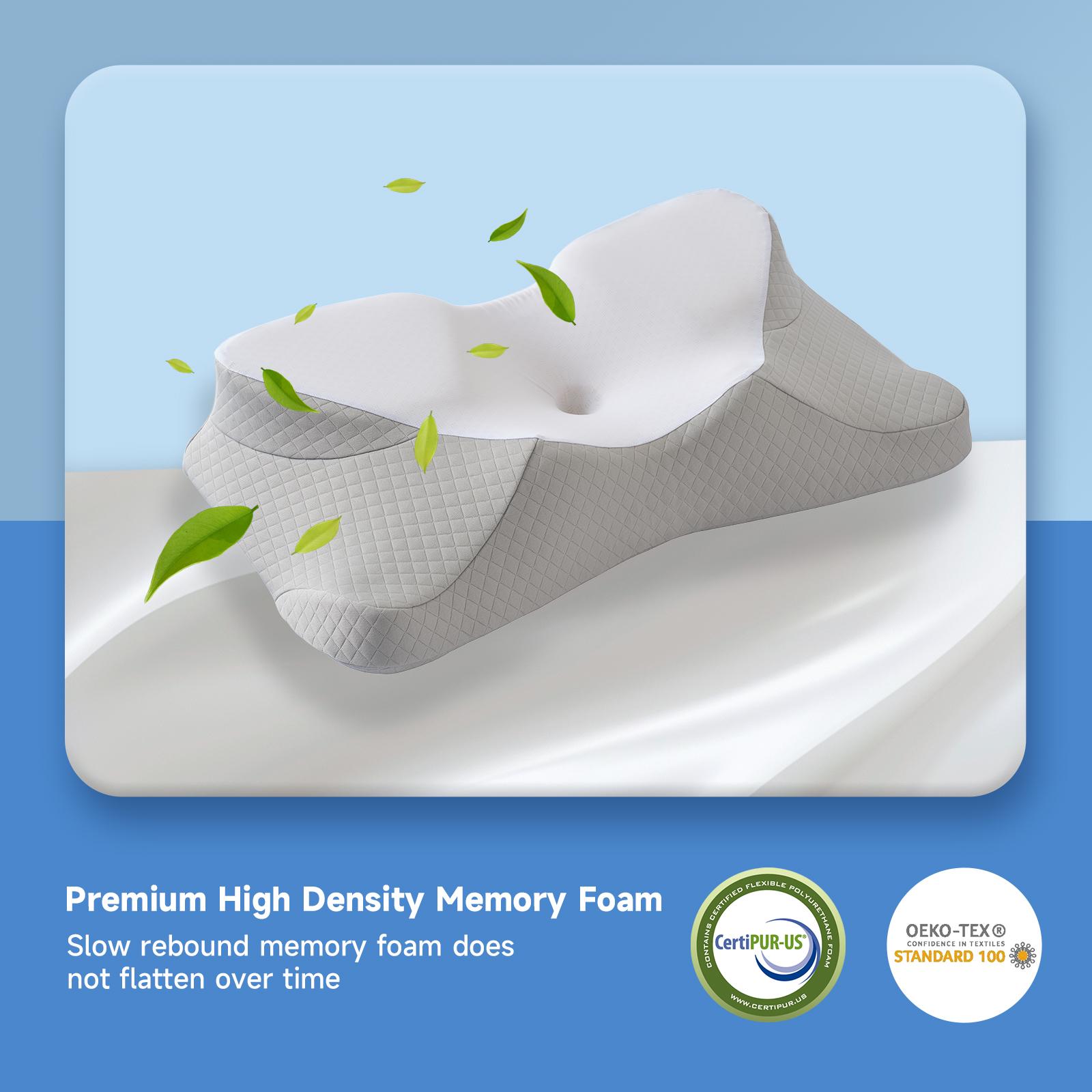 Z-HOM Cervical Memory Foam Pillow - Semi Wrapped Design for All Sleeping Positions - Soft Supportive & Breathable with Removable Washable Covers - Best Gift for Family & Friends - OEKO-TEX Certified