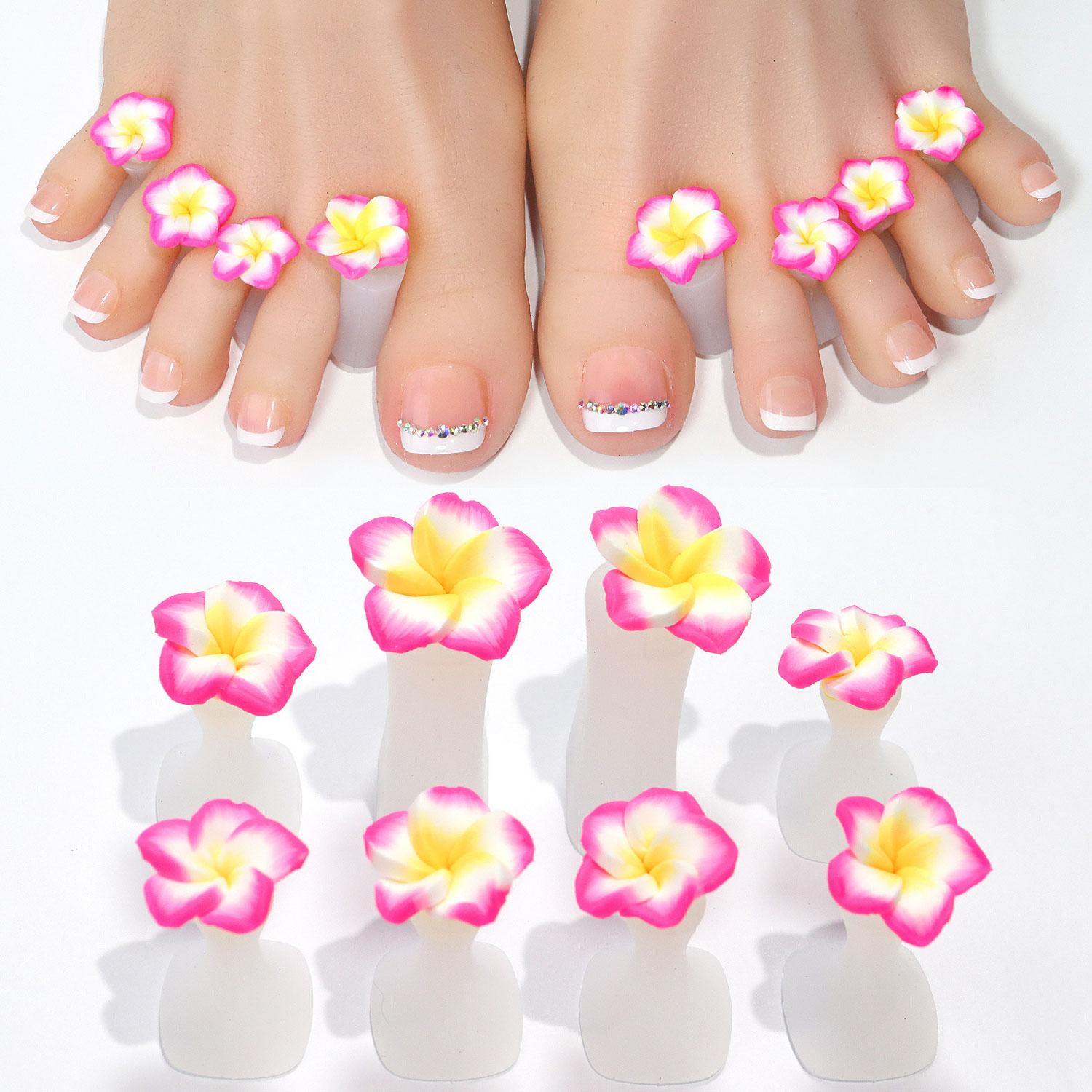 Nail Silicone Finger Splitter Toe Splitter Daisy Water Drip Rhinestone Decorative Nail Tool Toe Divider Nail Care Special Accessories 8 pcs/pack