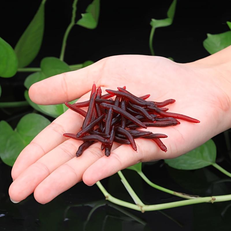 100PCS Realistic Red Soft Earthworm Fishing Lures Set, Durable Soft Plastics Baits With Lifelike Wiggling Motion, Finesse Tackle For Trout, Ideal Freshwater Fishing Gear For Anglers