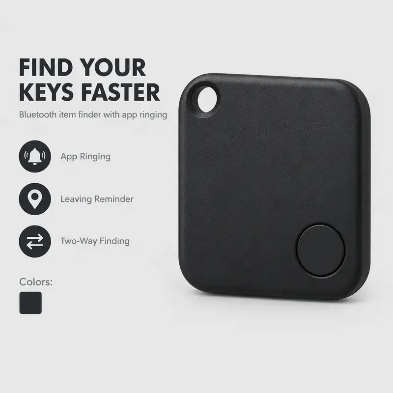 Quriov Bluetooth Item Finder with App Ringing and Separation Reminder, Compact Rounded Tag for Keys, Bags and Everyday Belongings Around the House
