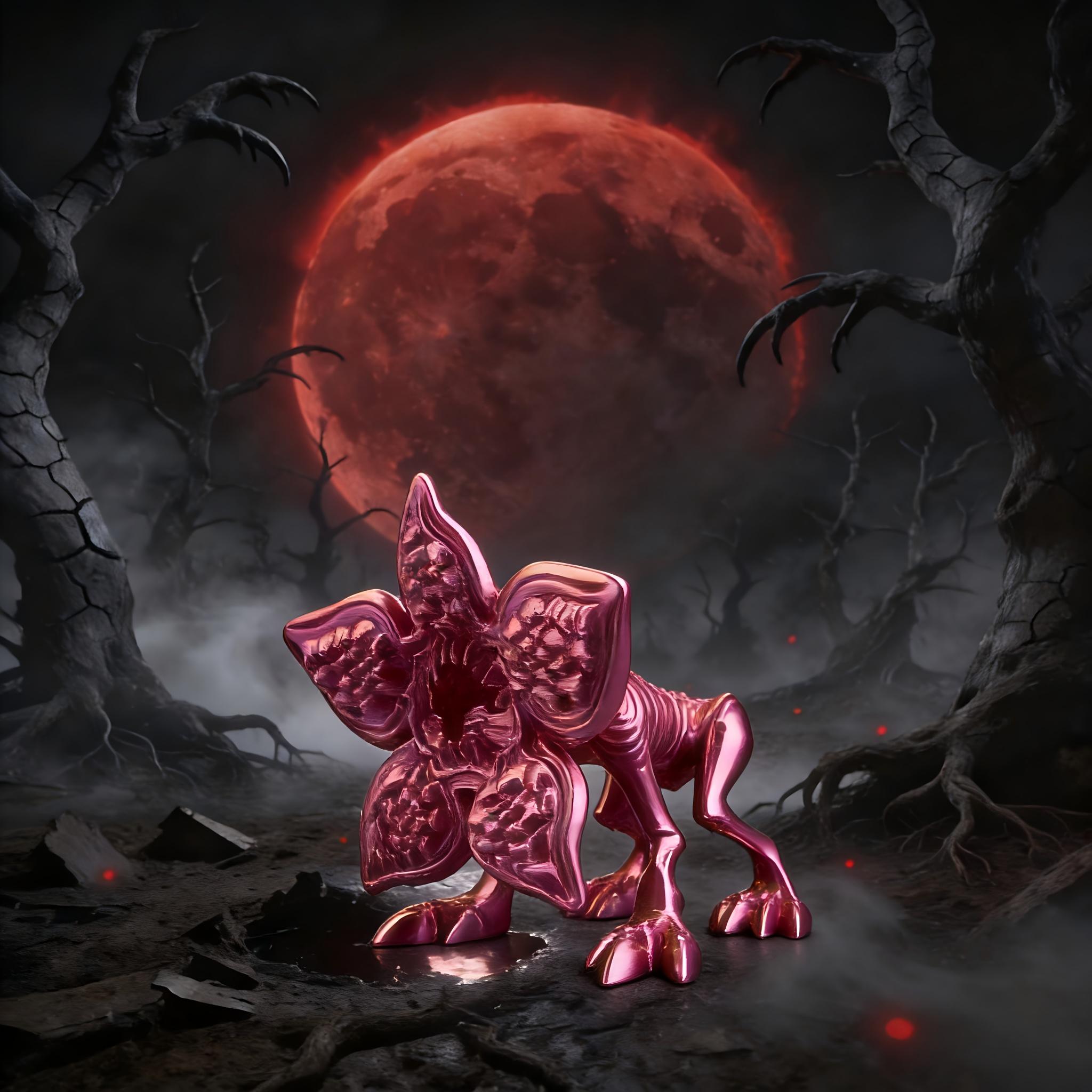 Gothic Style Gradient Flower Monster Figurine, Collectible Handmade Decorative Ornament, Unique Gothic Home Desk Decoration