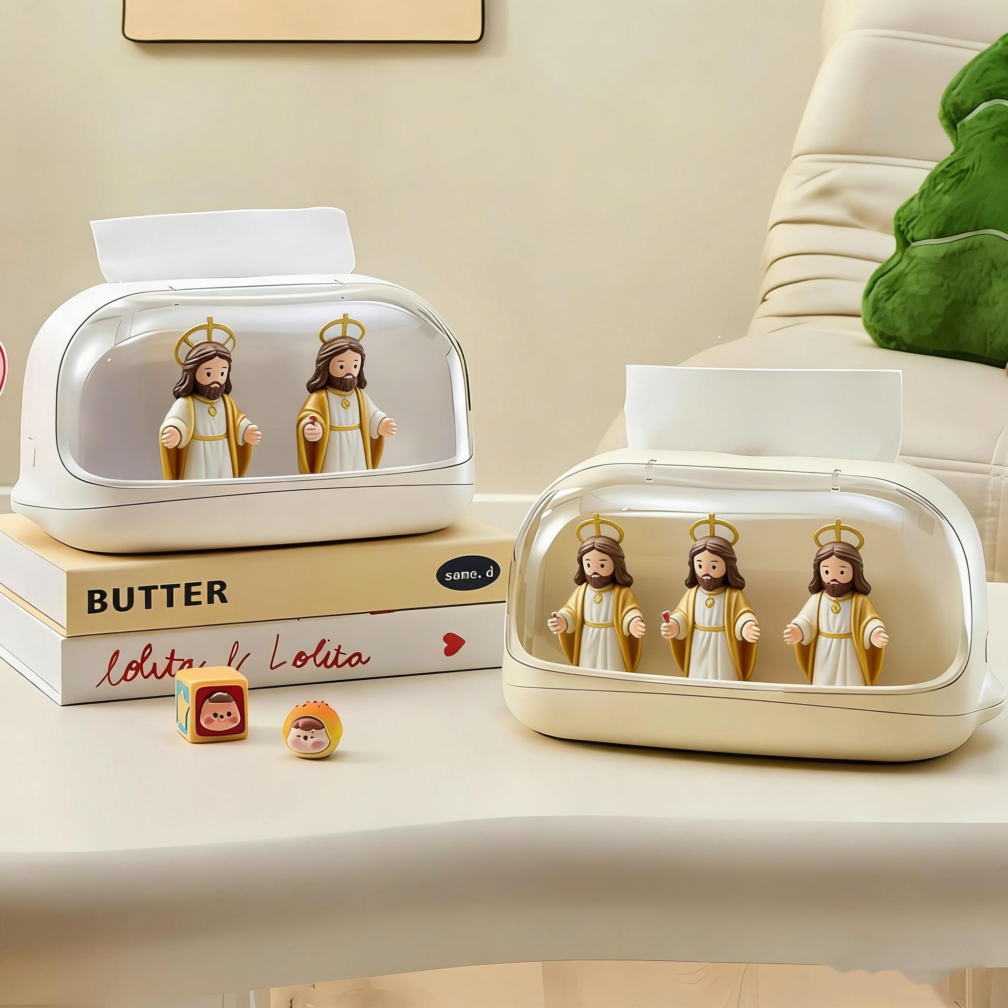 Rectangular Tissue Box with Automatic Lift Mechanism, Decorative Display Holder for Office and Living Room Use, Elegant Design for Easy Access, Paper Towel Holder