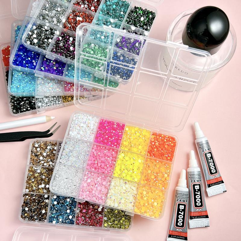 1 Set 72 Colors Shiny Flatback Rhinestones Nail Charms, Sparkly Rhinestones 3mm Multi-colors Semi-circular Resin Nail Art Gems for DIY Headphone Case Pens Glasses Nails Supplies