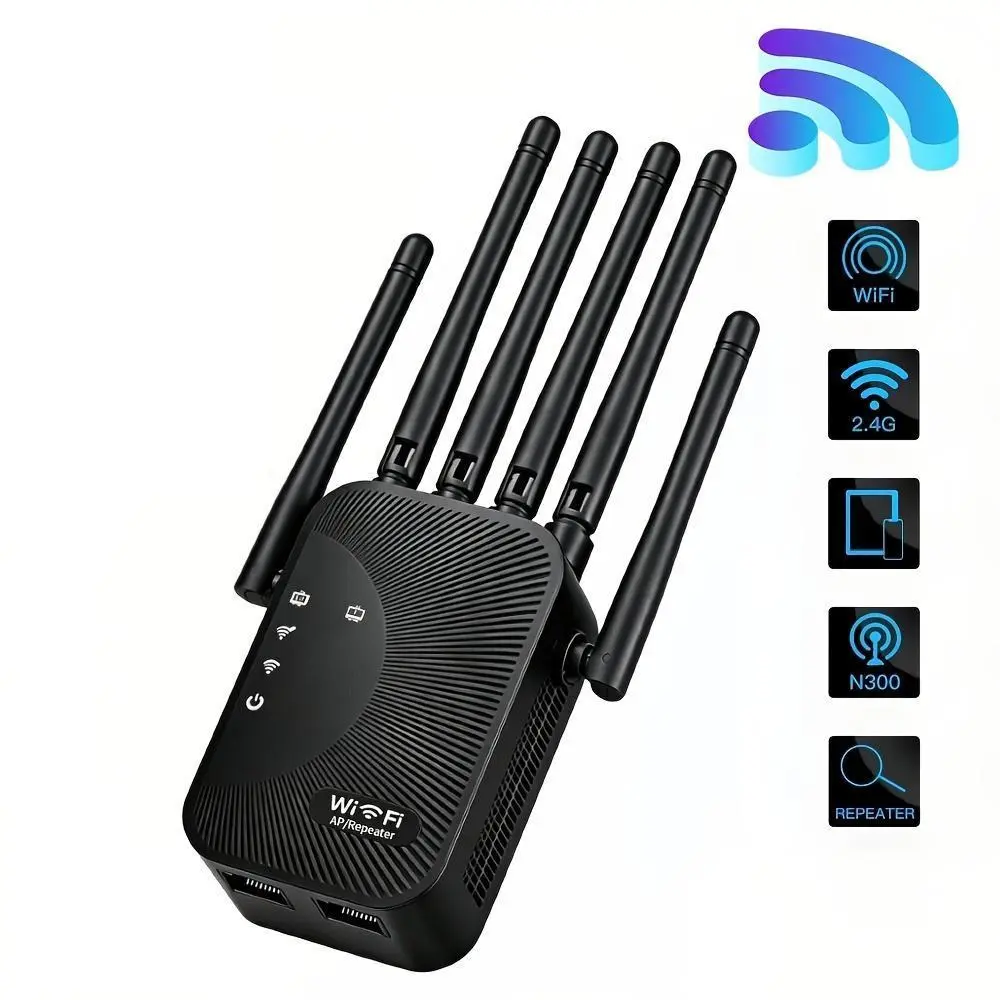 Wifi Extender Signal Booster for Home, Long Range Wifi Booster And Signal Amplifier with Ethernet Port, 10, 000Sq.Ft Wireless Internet Repeater, 300M Wifi Extender Supports 99% Devices, 1-Tap Setup