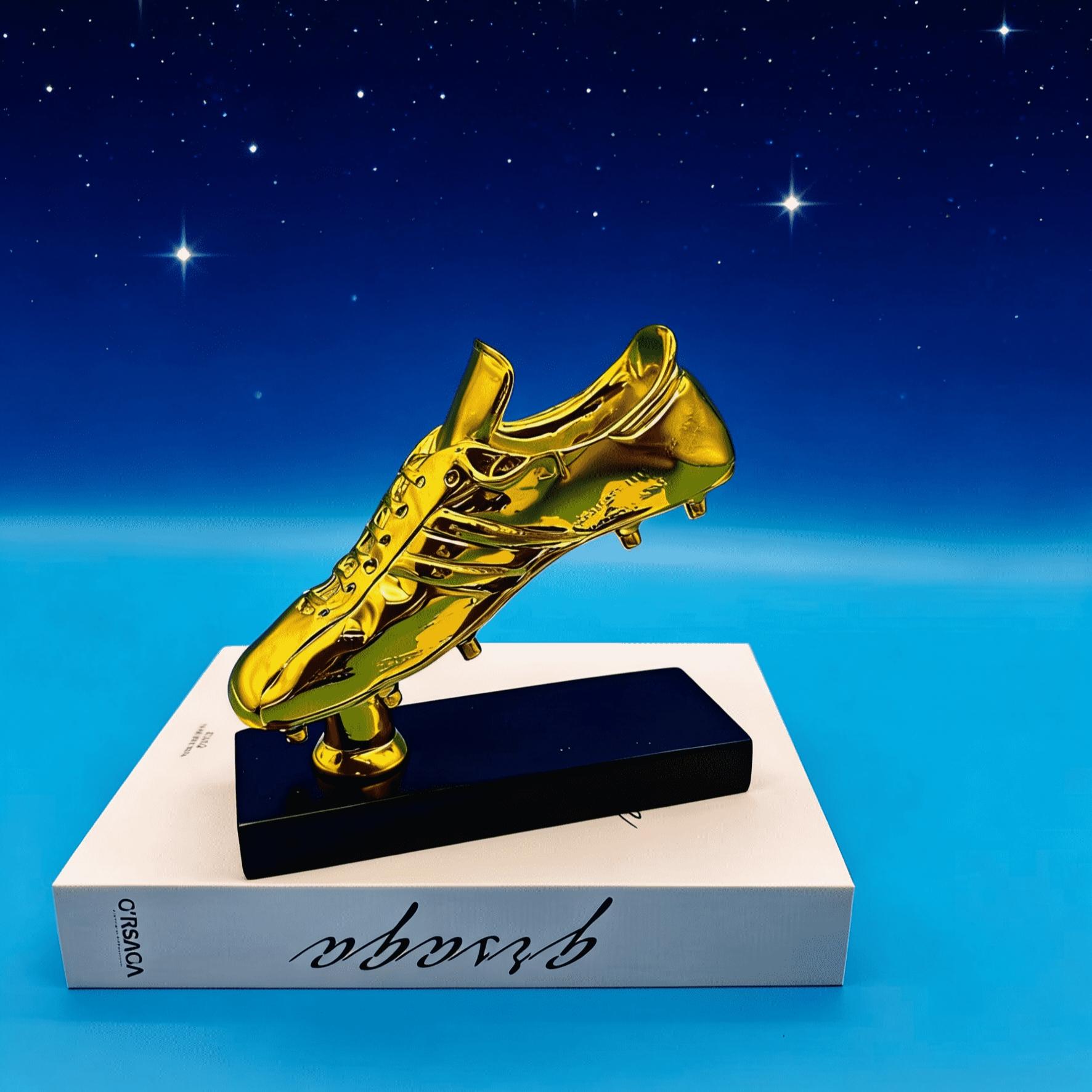 Golden Boot Award Trophy Model, Football Match Trophy Souvenir, Fan Collectible Ornament, Not Plated with Precious Metal
