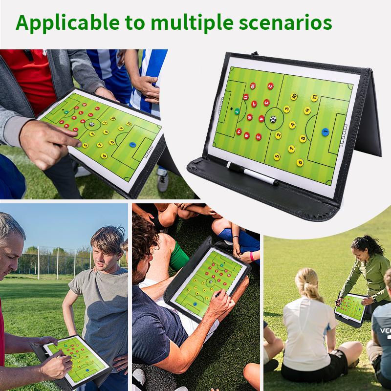 Foldable Soccer Tactics Board, 1 Count Magnetic Folding Soccer Tactics Board with Pen, Football Coach Board, Soccer Accessories for Coach & Referee