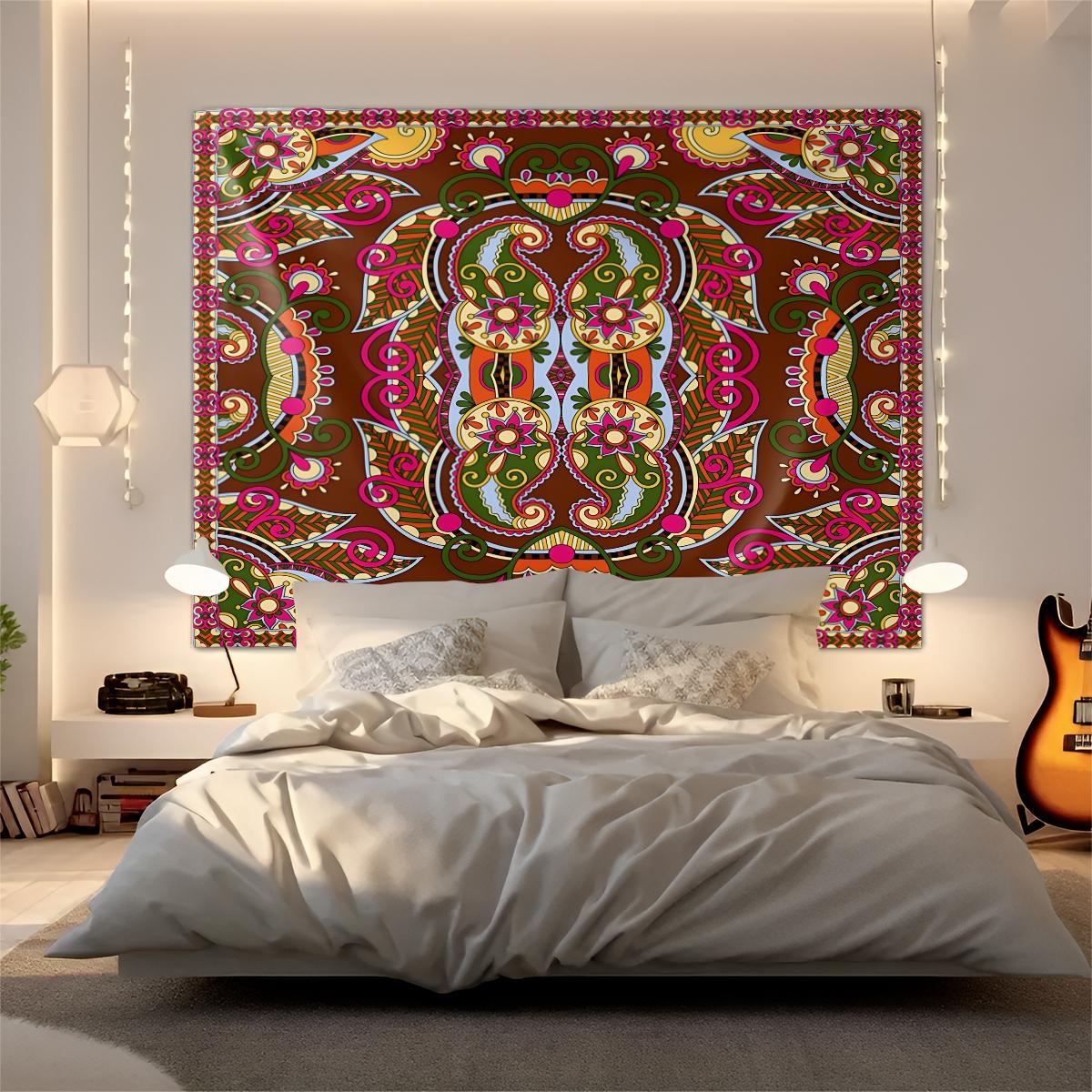 1Pcs Boho Paisley Printed Tapestry, Vintage Ethnic Style Wall Hanging, Soft Durable Decorative Tapestries, Vibrant Digital Print Art Tapestrys, Ideal for Living Room, Bedroom, Dorm, Studio, Home Wall Decor