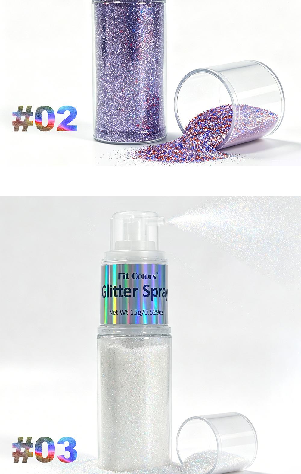 1PC Fit Colors Glitter Spray, Fine Shimmer Highlighter, Long-Lasting Sweatproof, for Face & Body, Stage & Party Makeup, Holographic Glitter Spray, Body Shimmer Spray, Shimmering Body Glitter