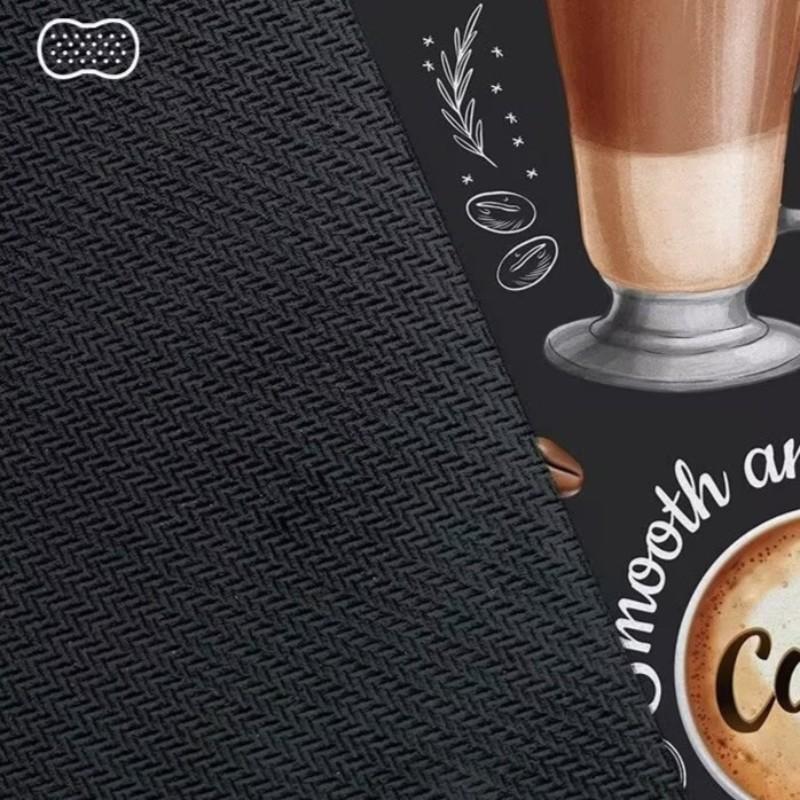 Bar Counter Coffee Mat, Absorbent Non-Slip Coffee Machine Pad, Kitchen Countertop Decorative Coffee Cup Print Drain Mat, Easy Clean, Gift for Coffee Lovers