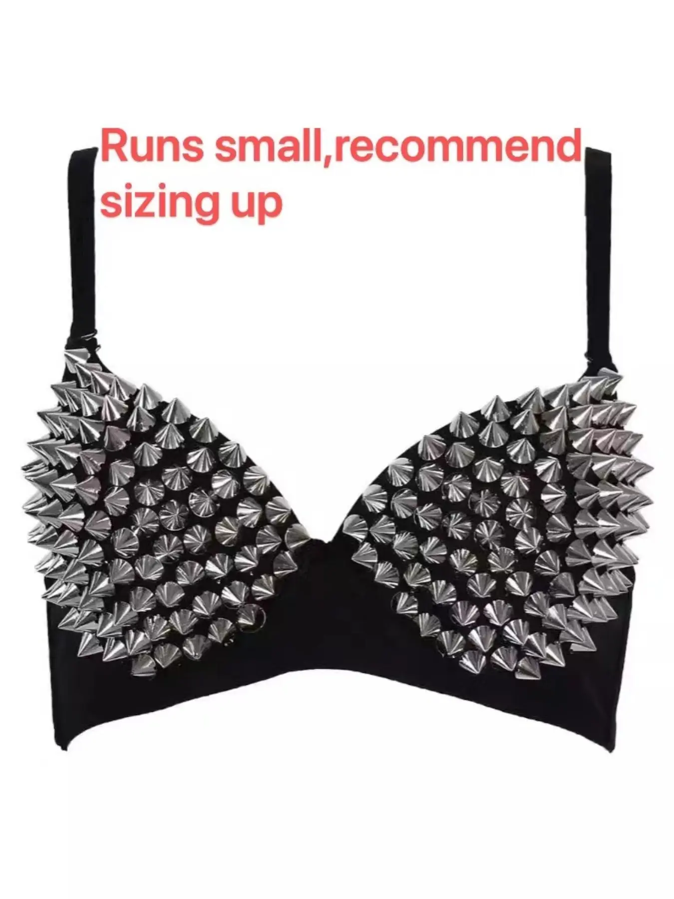 Women's Sexy Underwear Performance Costume Nails Bra Top Dance Wear Handmade Medium Bra Valentine's Day Gift New Year Gift