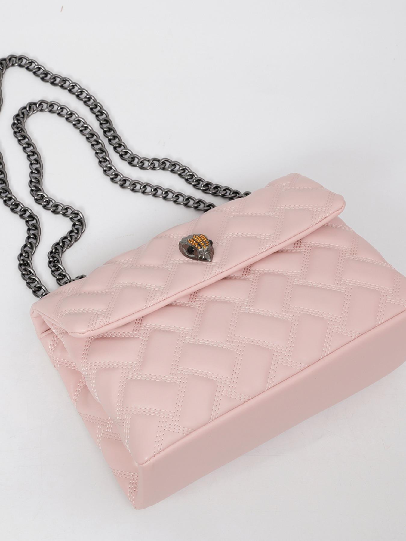 2026 Women's New European Style Chain Bag, Fashionable Patterned Bag, Solid Color Rhombus Embroidery, Large Capacity Crossbody Shoulder Bag, Perfect for Commuting