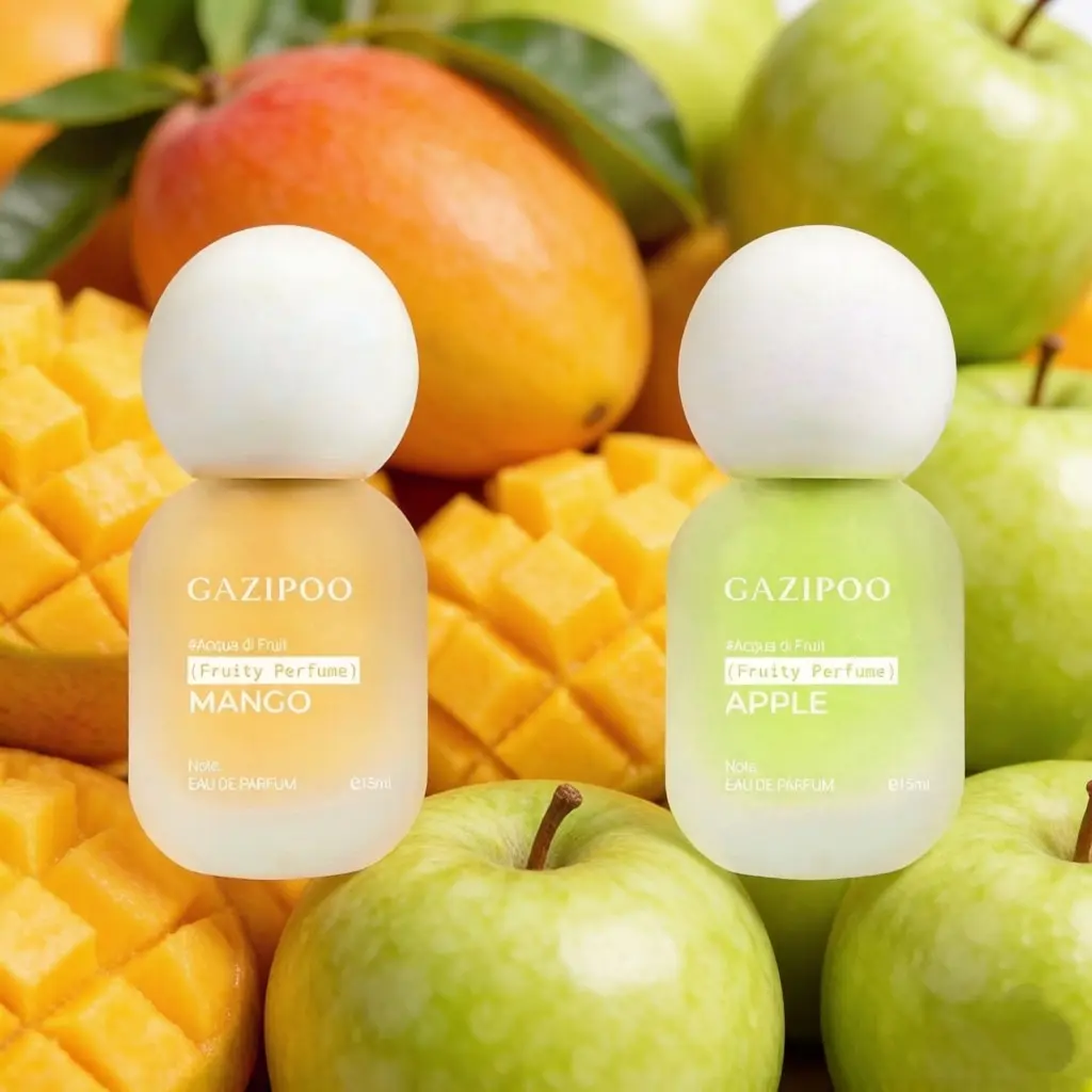 15ML Mango Spray + 15ML Apple Spray, Elegant Frosted Glass Bottle, Long-Lasting Fragrance, Perfect for Wrist & Behind Ear